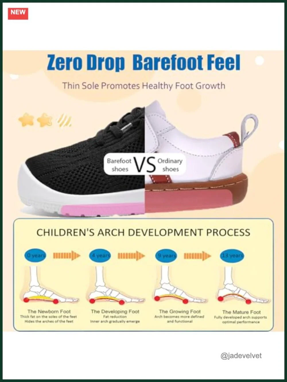 Toddler Barefoot Walking Sneakers Breathable Slip On Shoes